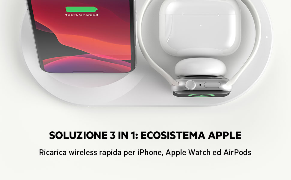 Sconto da 50€ su Belkin Boost Up: ricaricate wireless iPhone e Apple Watch insieme