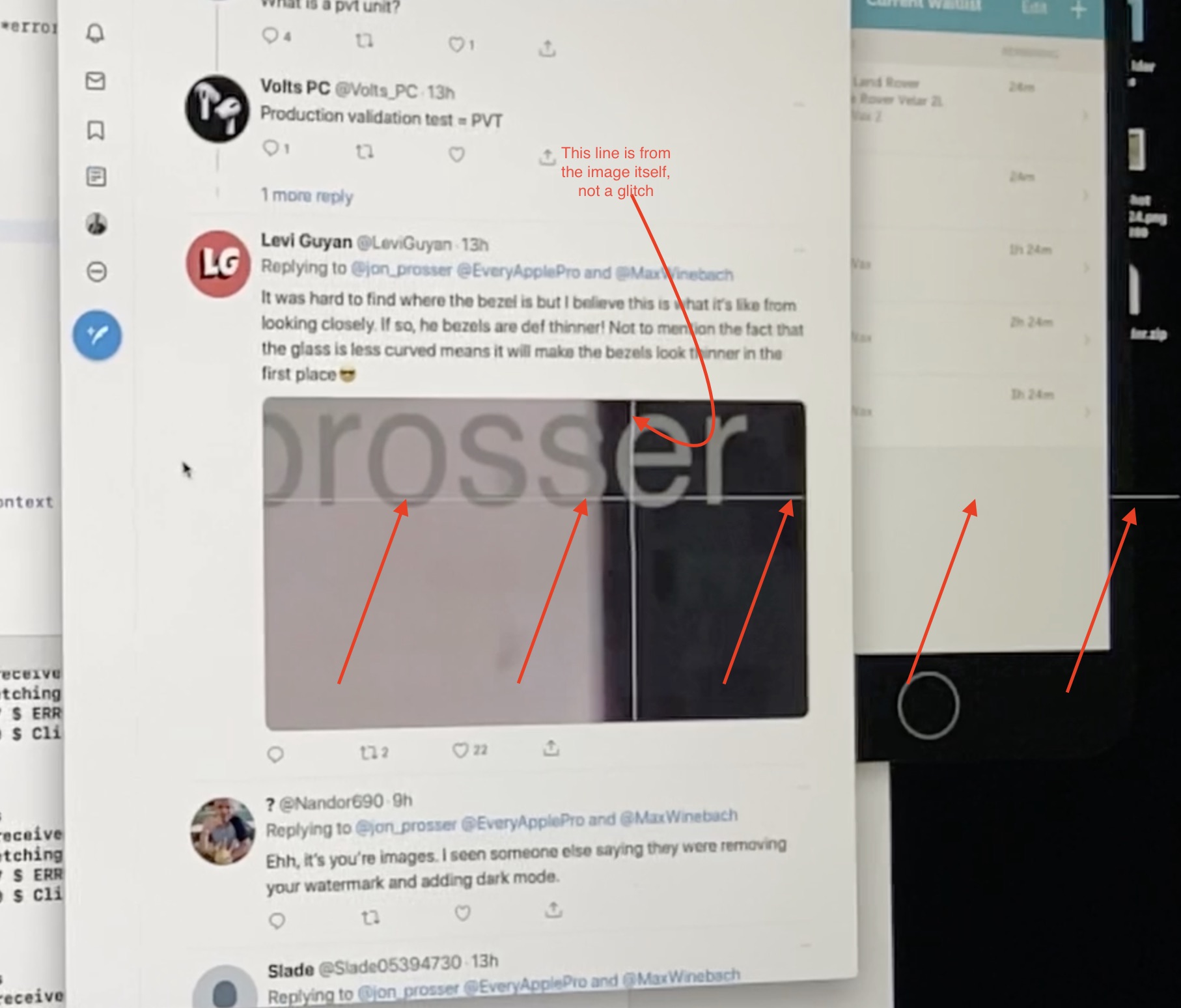 L'effetto prodotto dal bug sullo schermo di iMac