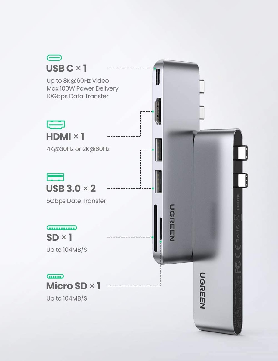 Hub USB-C in alluminio per i MacBook con due porte in sconto a soli 19,99 euro