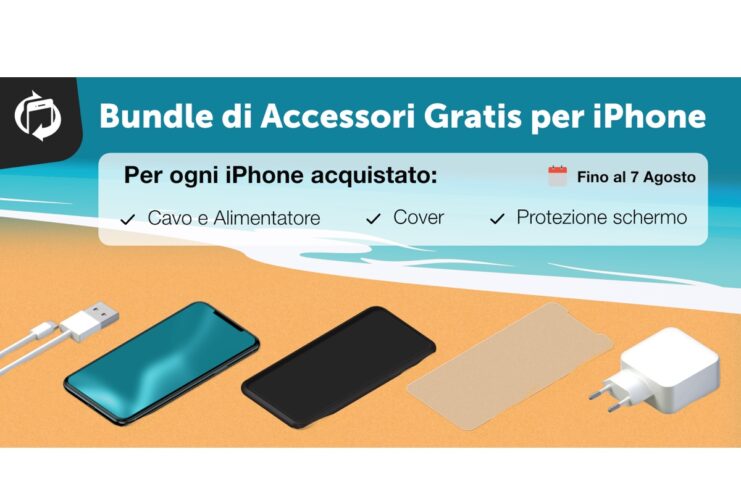 Ricevi gratis un bundle di accessori per iPhone. TrenDevice lo regala se acquisti un iPhone Ricondizionato entro il 7 Agosto