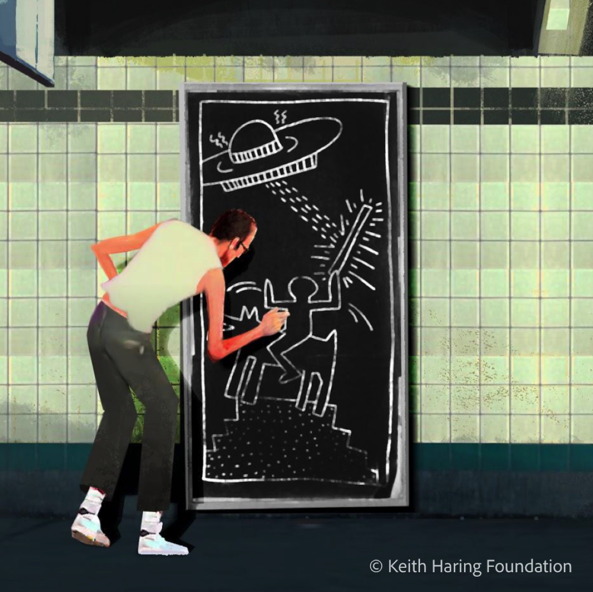 Adobe ricrea in digitale pennelli e strumenti di Keith Haring