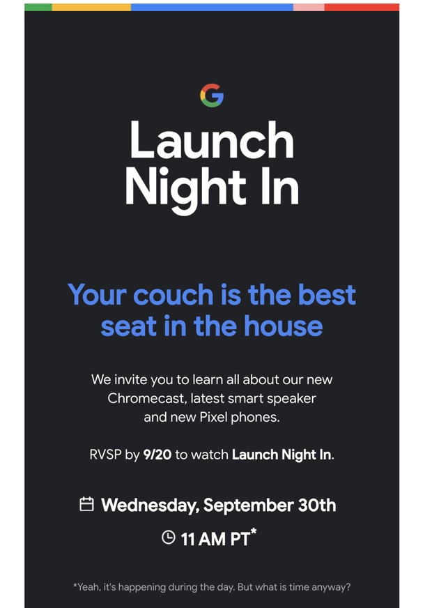 Google Pixel 5 e le novità di Big G saranno svelate il 30 settembre