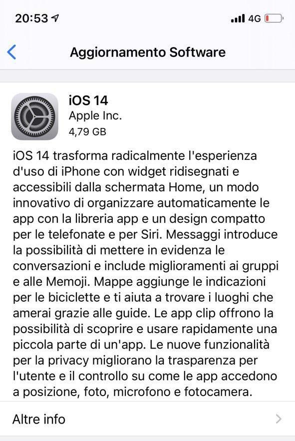 iOS 14 ora disponibile, prima di scaricarlo leggete