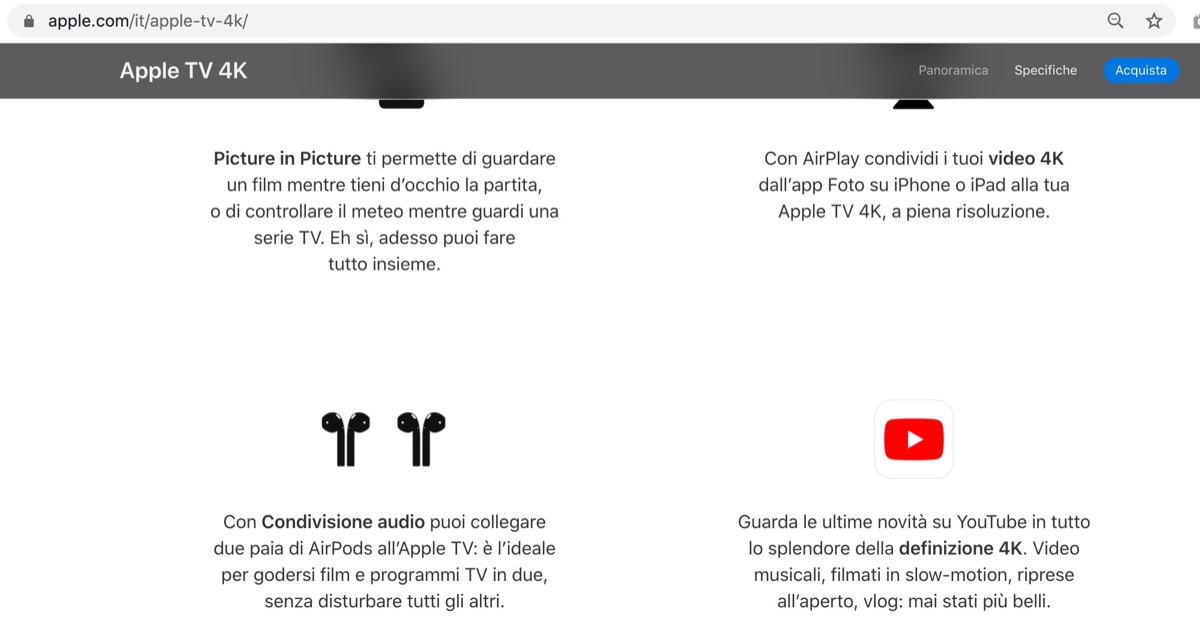 youtube apple tv manca 4k con tvos 14