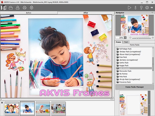 AKVIS Frames 5.0 per Mac e PC, nuovo pacchetto “L’arte dei bambini” per decorare le foto