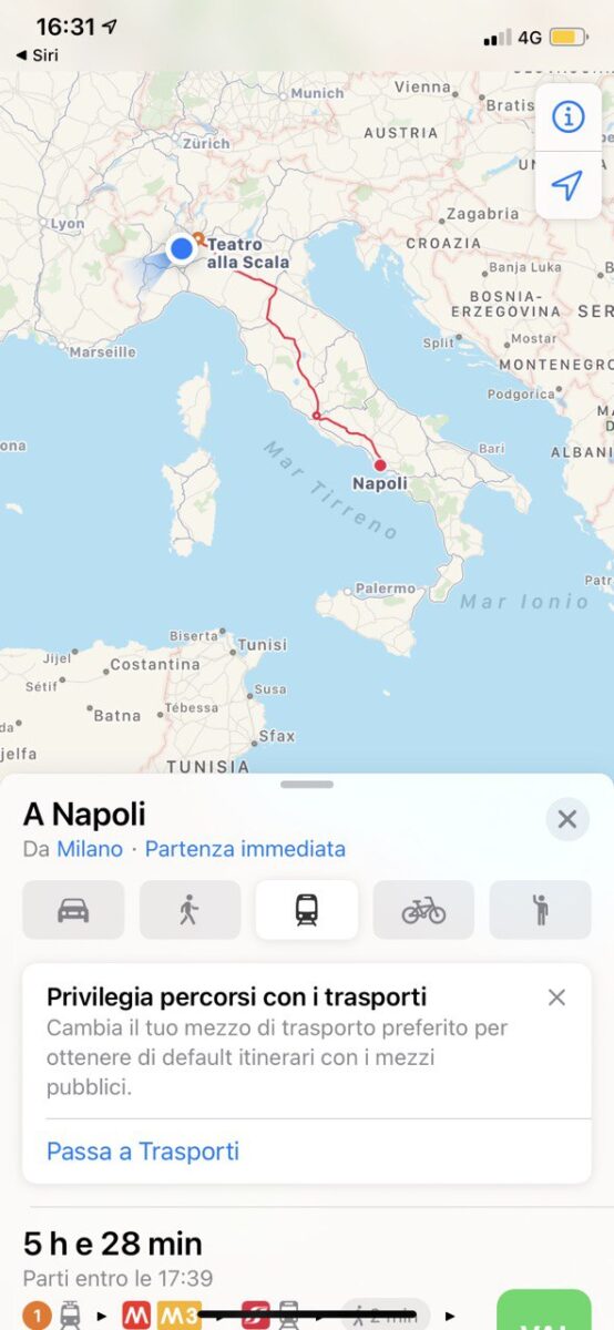 Apple Mappe amplia Transit con i mezzi pubblici in Italia