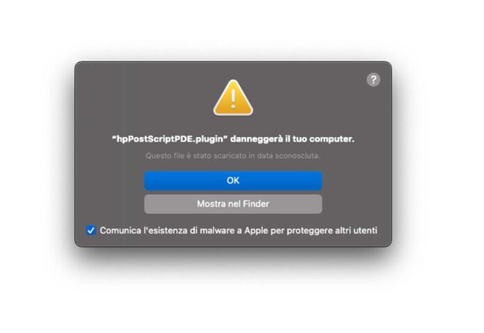 Ad alcuni utenti Mac le stampanti HP segnalano un malware nei driver