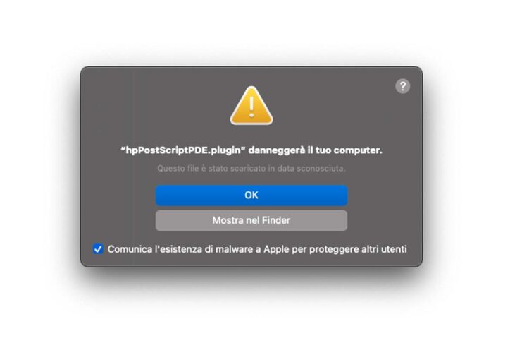 Ad alcuni utenti Mac le stampanti HP segnalano un malware nei driver