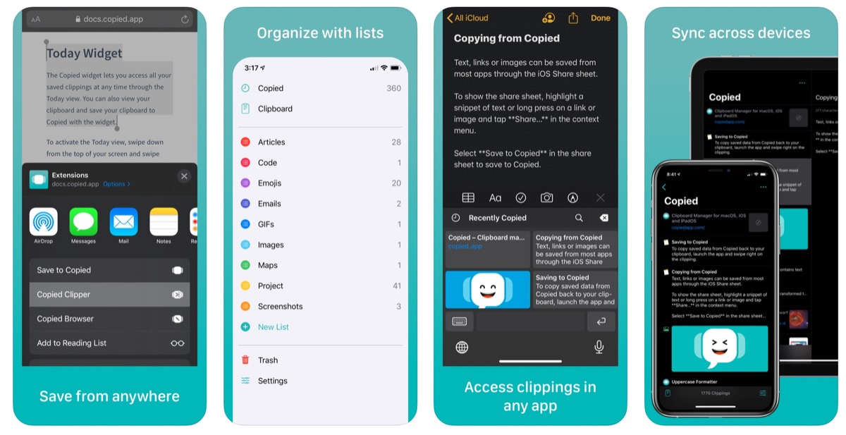 Con l’app Copied archiviate, sincronizzate e organizzate gli appunti tra iPhone, iPad e Mac