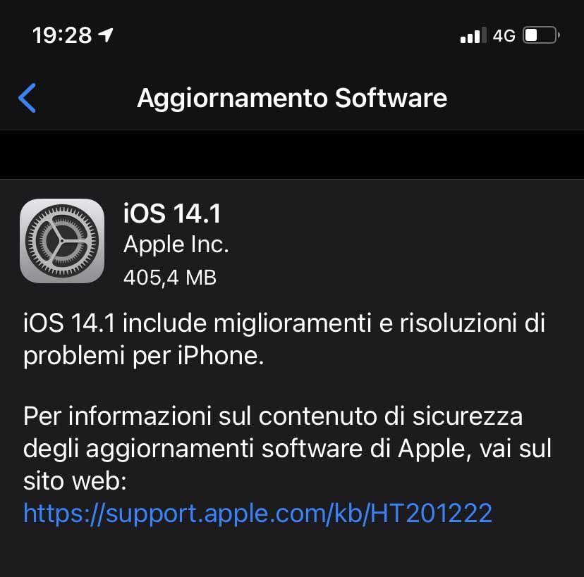 Disponibile aggiornamento a iOS 14.1 e iPadOS 14.1