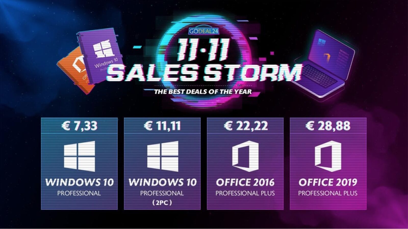 Windows 10 a soli 5 € , Office a soli 15 €: le offerte di novembre di GoDeals24