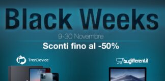 Sconti Black Weeks TrenDevice e BuyDifferent: fino al -50% su tutti i Ricondizionati. iPhone X da 389,90 €, iPhone 8 da 219,90 €