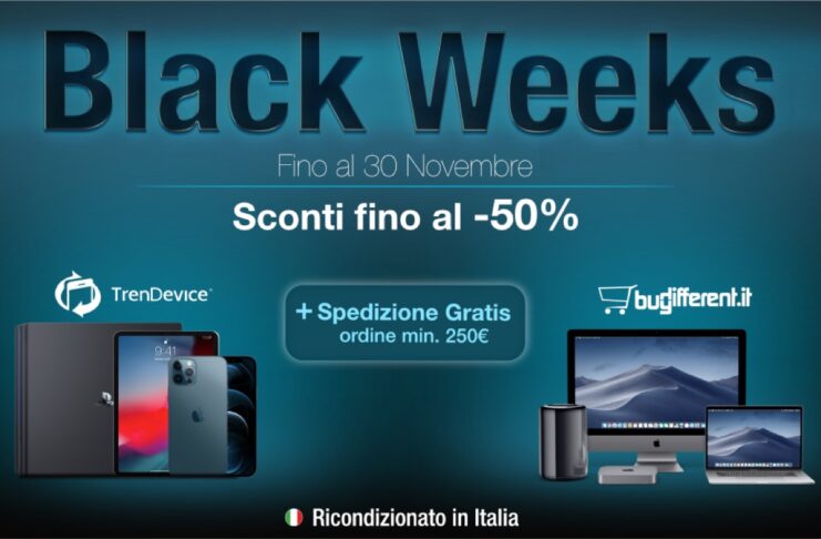 iPhone e Mac scontati fino al -50% e spedizione gratis con il Black Friday TrenDevice e BuyDifferent