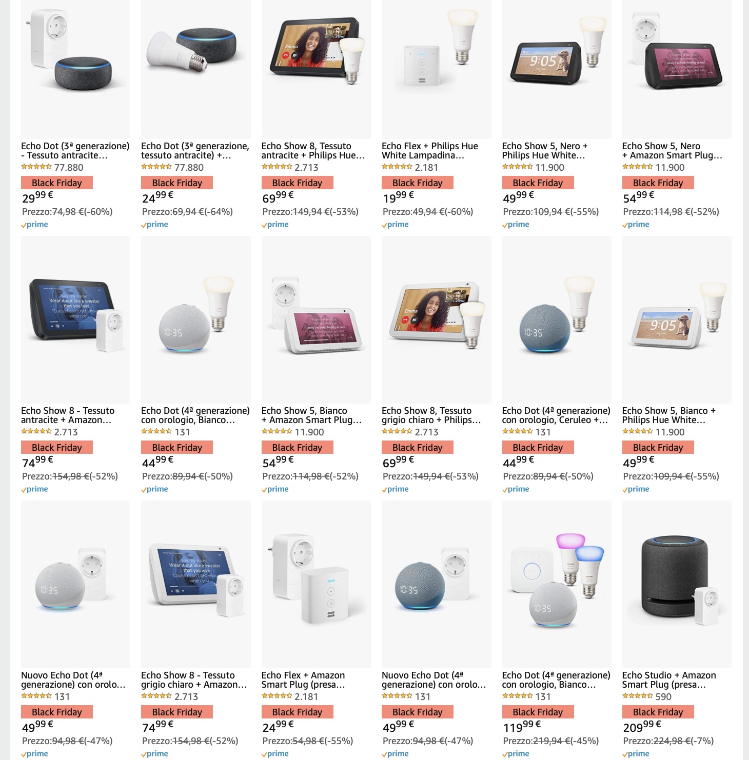 Black Friday: dispositivi Amazon Echo in forte sconto Black Friday: dispositivi Amazon Echo in forte sconto