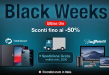 Ultime ore Black Weeks: iPhone e Mac scontati fino al -50% con spedizione gratis, su TrenDevice e BuyDifferent