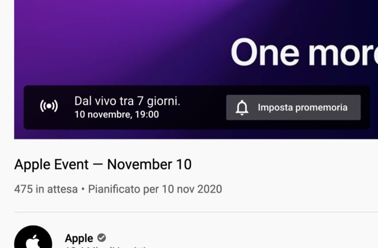 apple pubblica video evento novembre
