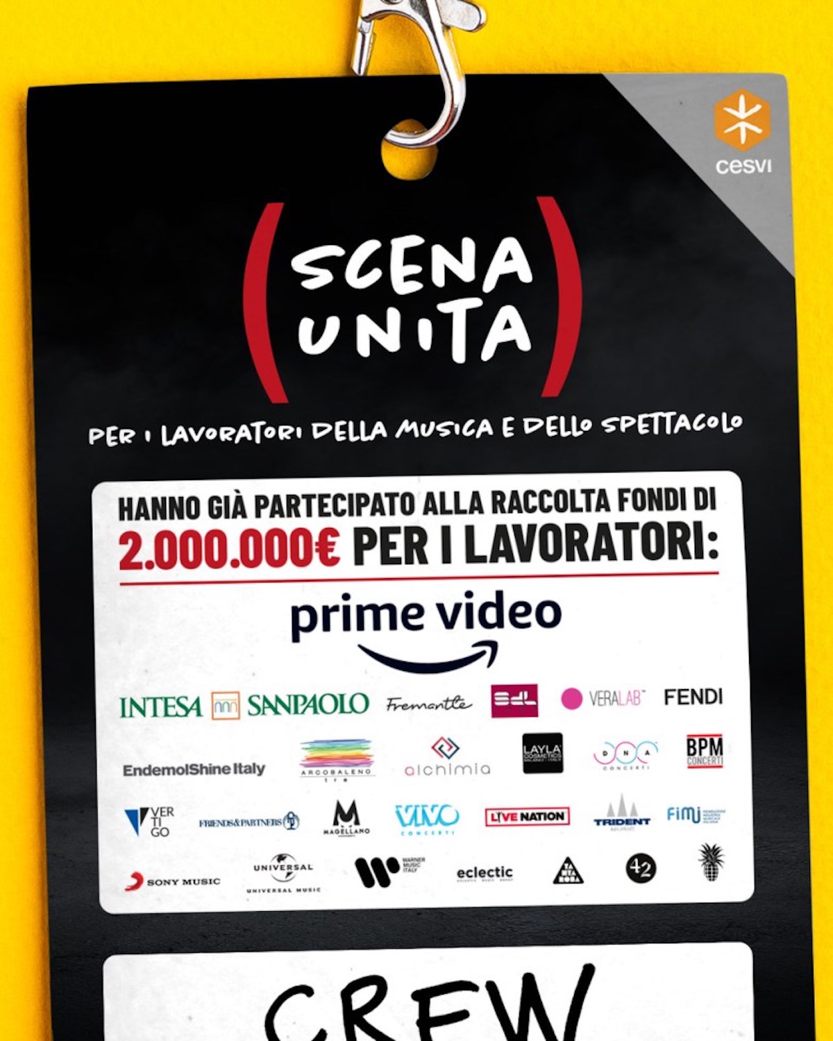 Amazon Prime Video dona 1 milione di euro per i lavoratori del mondo dello spettacolo