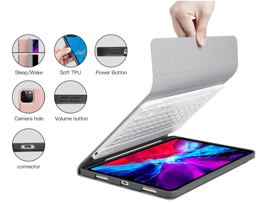Custodia tastiera retro illuminata per iPad Pro 2020 11 pollici in offerta lampo a poco più di 22 euro