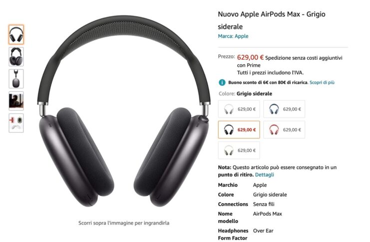 AirPods Max prima di Natale? Puntate su Amazon