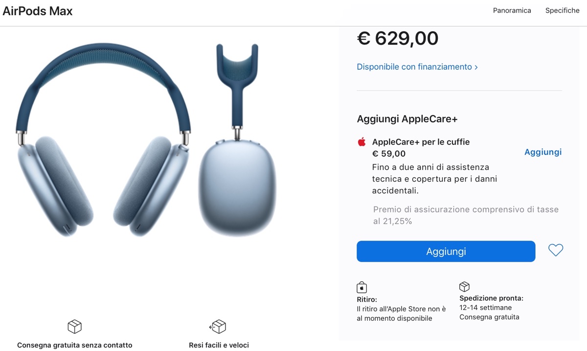 AirPods Max spedite agli utenti per il debutto del 15 dicembre