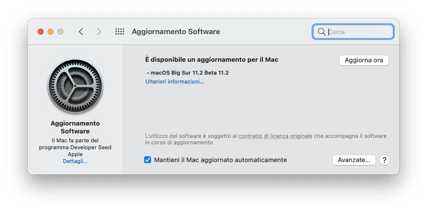 Alcini utenti di macOS Big Sur non riescono ad avviare gli update per un problema con i computer supervisionati