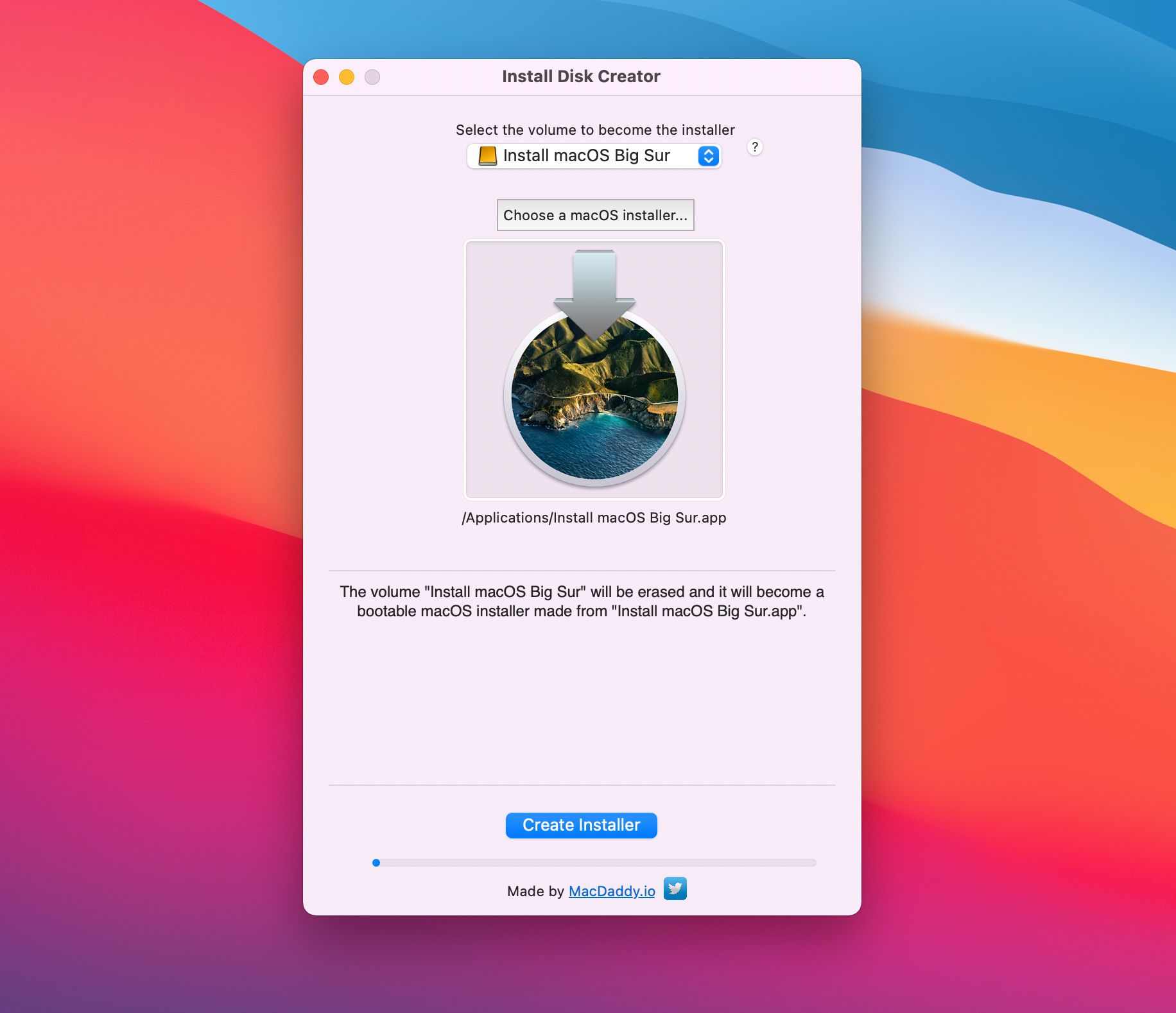 Install Disk Creator 1.5, aggiornato il tool gratuito per creare un disco con l’installer avviabile di macOS 11 Big Sur