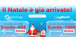A Natale regala o regalati il meglio dell’Hi-Tech Ricondizionato con gli Sconti fino a -100€ e Spedizione Gratis su TrenDevice e BuyDifferent