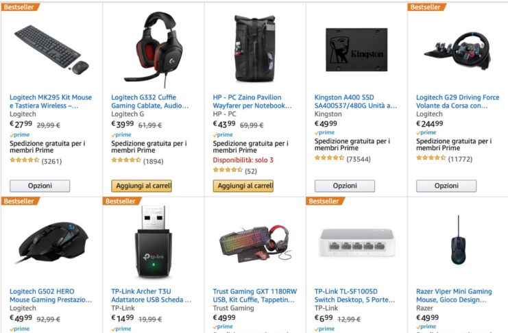 Offerta Amazon: sconto di 50 euro su spesa di 500 euro