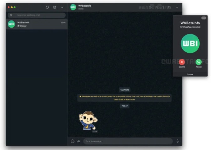 WhatsApp chiamate vocali Mac