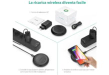 Caricabatterie wireless con alimentatore, solo 7,80€