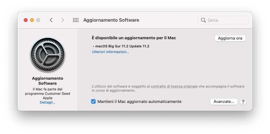 macOS Big Sur 11.2, la Release Candidate a sviluppatori e beta tester