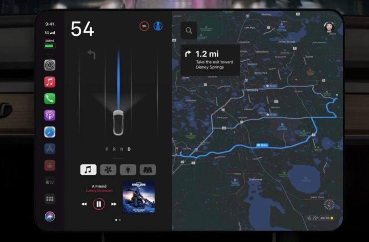 CarPlay immaginato su una Apple Car in stile Tesla, il video