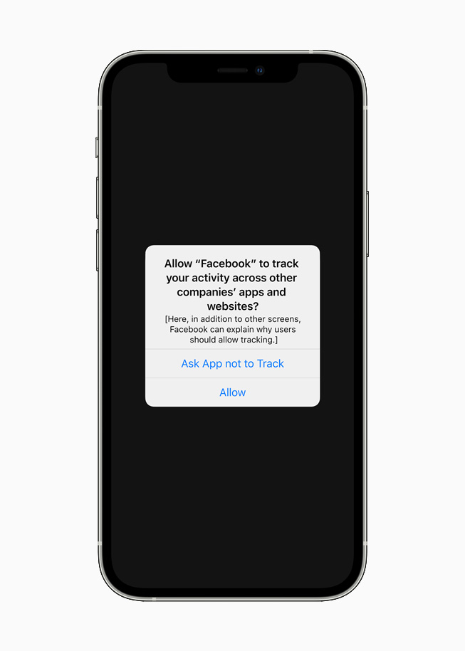 Una nuova funzione per la trasparenza del tracciamento nelle app in iOS, iPadOS e tvOS richiederà alle app di ottenere l’autorizzazione dell’utente prima di tracciare i suoi dati nelle app o nei siti web di proprietà di altre aziende.