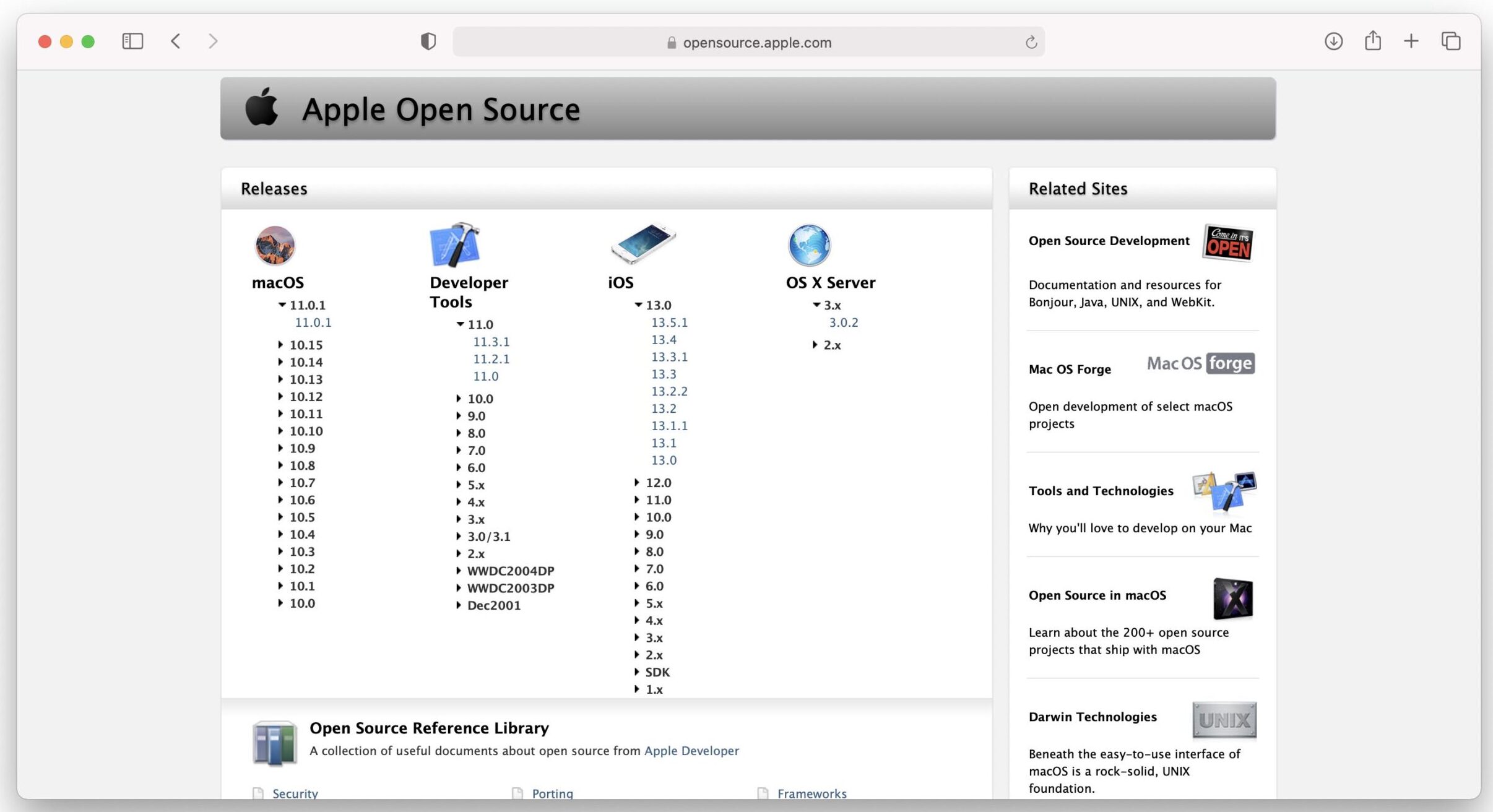 Apple, disponibili le componenti open source di macOS Big Sur