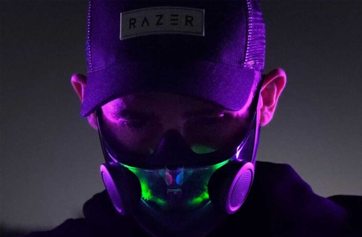 Razer ha creato il concept di una mascherina N95 con sistema di iluminazione RGB