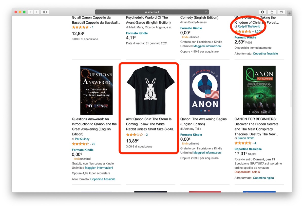 Amazon rimuove i prodotti che sponsorizzano la teoria complottista QAnon