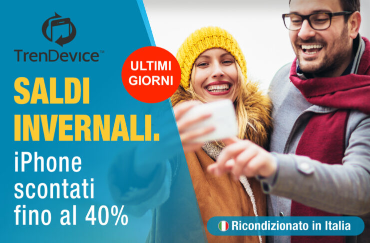 Ultimi giorni Saldi Invernali TrenDevice: iPhone scontati fino al 40%. iPhone X da 379,90 €, iPhone 8 da 229,90 €
