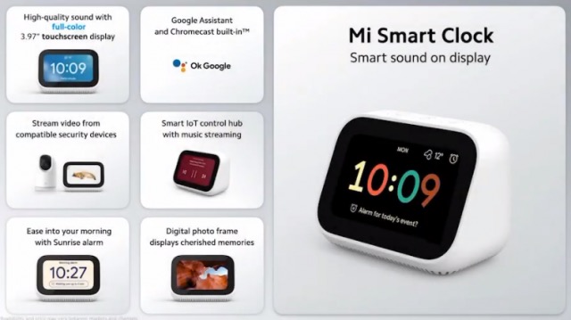 Mi Smart Clock e Mi 360° Home Security, da Xiaomi smart display e camera di sicurezza domestica