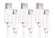 Cavo USB-C Lightning da 2m al prezzo più basso: kit da tre a 5 euro l’uno con coupon