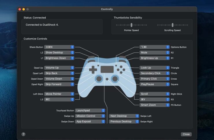 Controlly permette di controllare il Mac con un gamepad