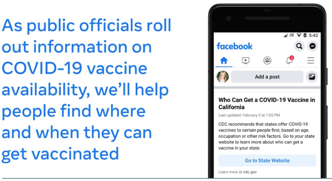 facebook vieta disinformazione su vaccino covid