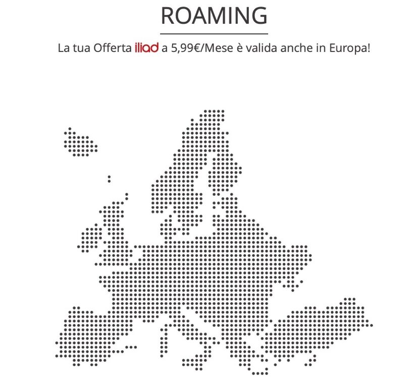 Iliad riduce le tariffe roaming e aumenta i GB in Europa