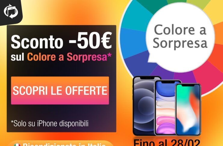 iPhone scontati di 50€ con il Colore a Sorpresa. Su TrenDevice solo fino al 28 Febbraio