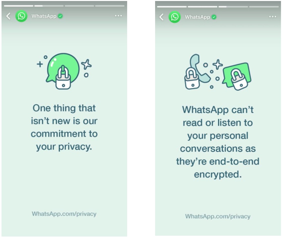 WhatsApp pubblica uno Stato per rassicurare gli utenti sulla privacy