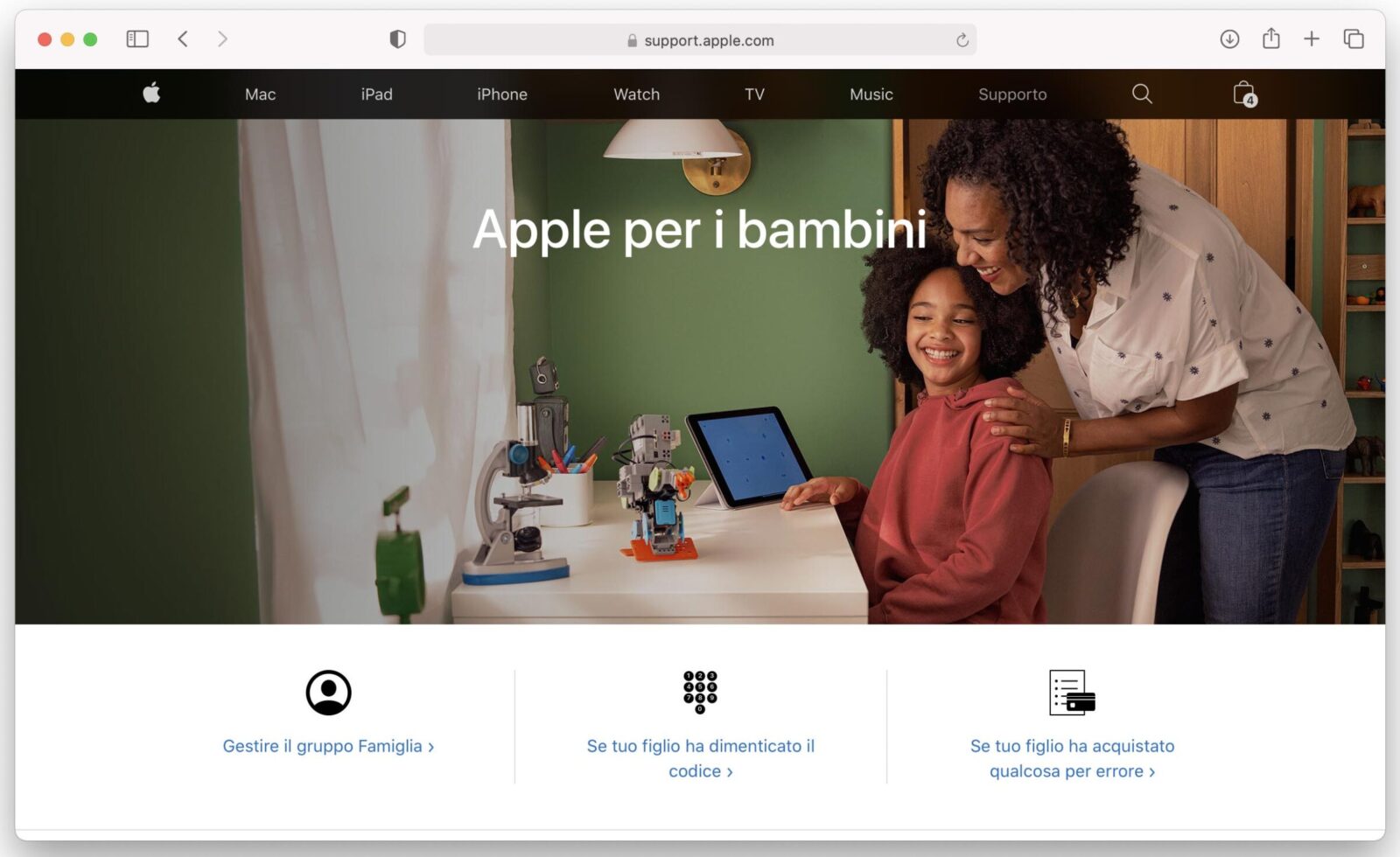 “Apple per i bambini”, nuova sezione sul sito Apple