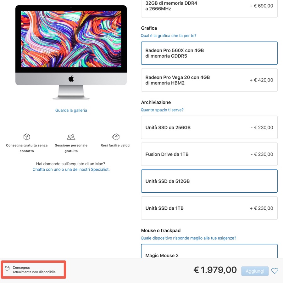 Alcuni iMac 4K non disponibili, forse il rinnovo è vicino Alcuni iMac 4K non disponibili, forse il rinnovo è vicino