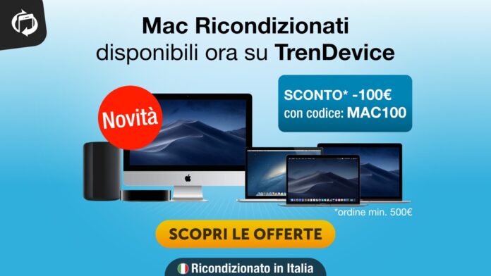 Novità: Mac Ricondizionati ora disponibili su TrenDevice. Sconto 100€ con codice MAC100