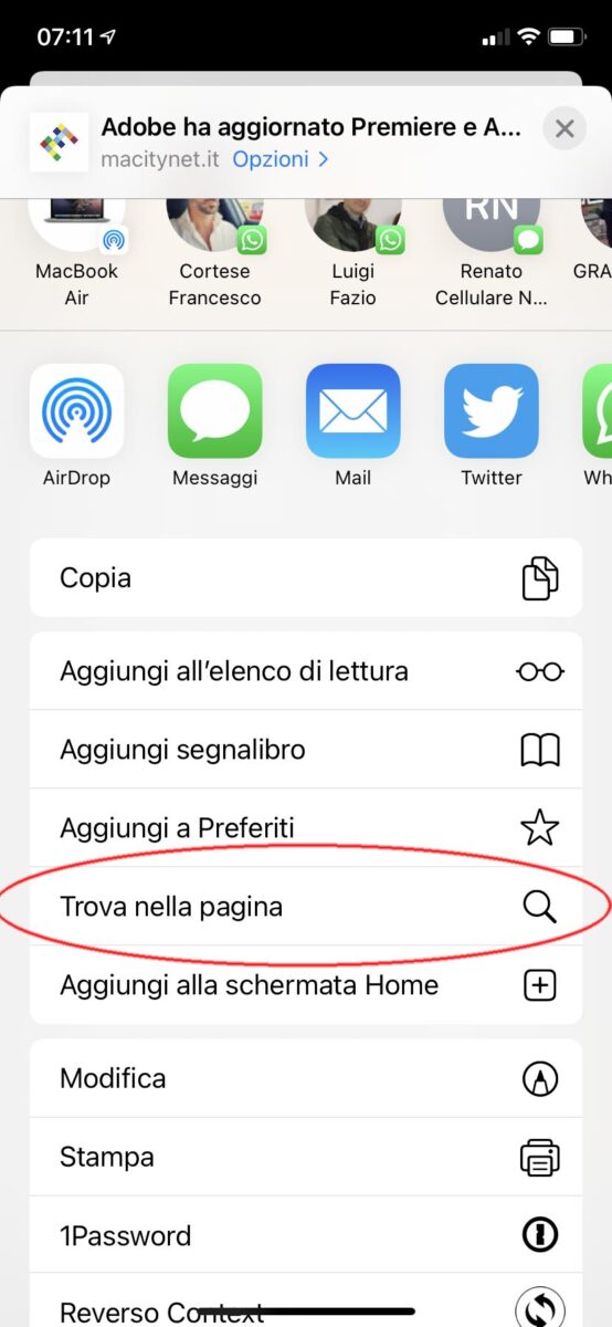 Come cercare una parola in una pagina web su iPhone e iPad