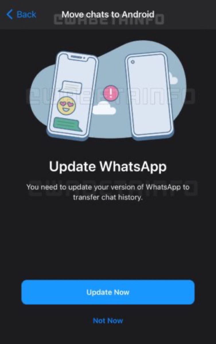 WhatsApp lavora per trasferire le chat tra Android e iOS