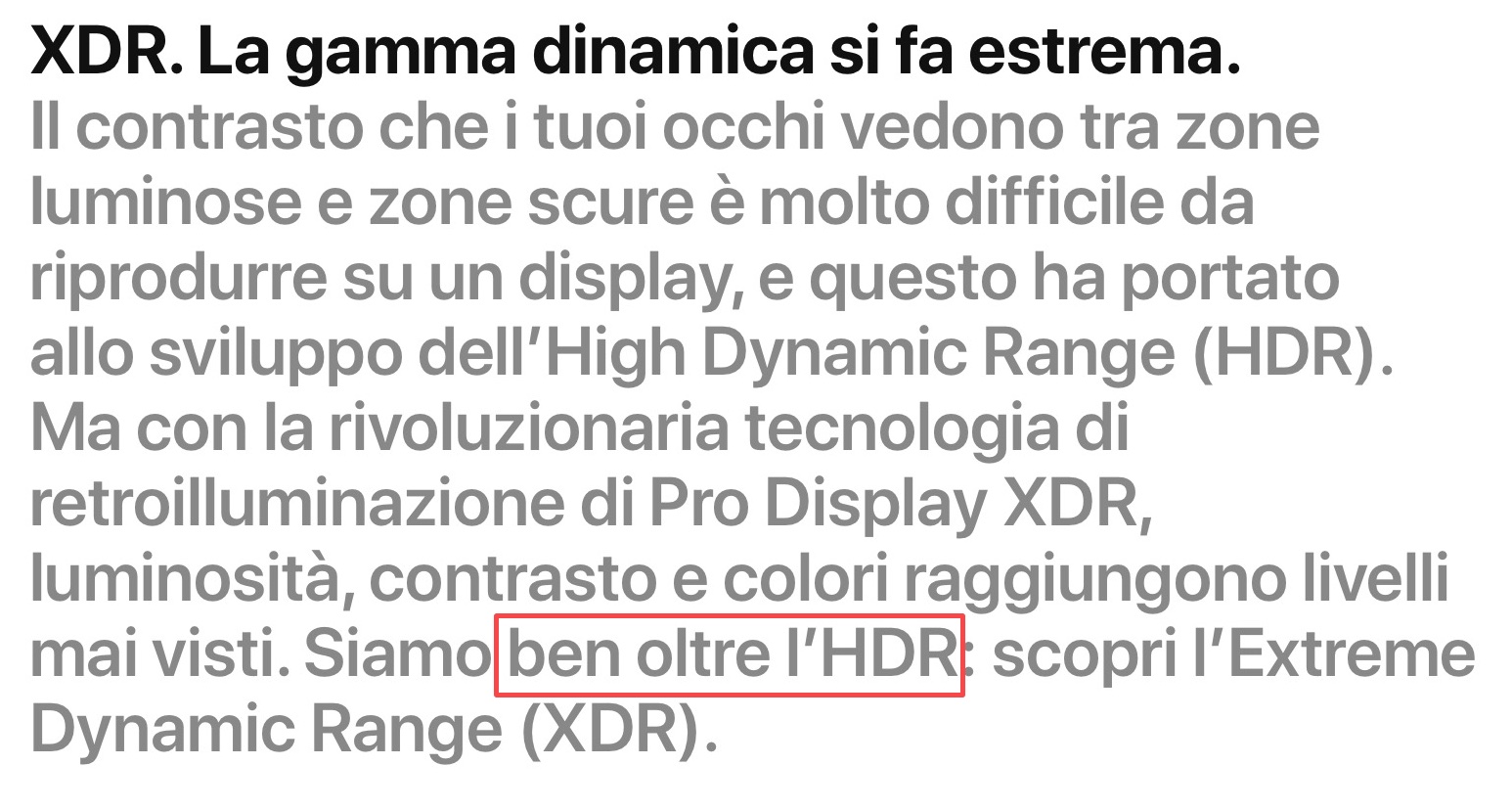 Apple rimuove la dicitura «Ben oltre l’HDR» per Pro Display XDR